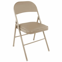 Стул складной BRABIX 'Golf Plus CF-003 КОМФОРТ', бежевый каркас, кожзам бежевый, В КОРОБЕ, 533027
