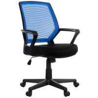Кресло офисное Helmi Step HL-M02, ткань-сетка, синяя, ткань TW, черная, крестовина пластик
