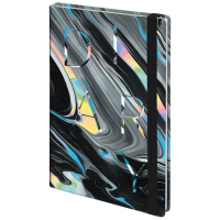 Ежедневник недатированный с резинкой А5 145х203 мм, BRAUBERG, твердый, 128 л., 'Waves', 116283