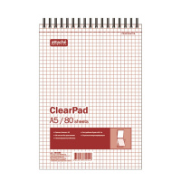 Блокнот Attache Clear Pad, А5, 80 листов, нелинованный, на спирали, ламинированный картон