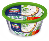 Сыр творожный Hochland с зеленью, 60%, 220г