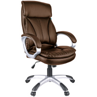 Кресло руководителя Helmi Invest HL-E07, экокожа, коричневая, крестовина пластик