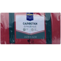 Салфетки METRO PROFESSIONAL бумажные двуслойные бордовые 250шт, 24x24см