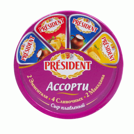 фото: Сыр плавленый President ассорти 45%, 140г