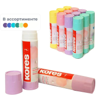 Клей-карандаш Kores Pastel 40г, ассорти