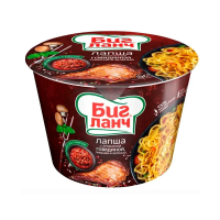 Лапша быстрого приготовления Биг Ланч с говядиной, грибами и зеленью, 90г