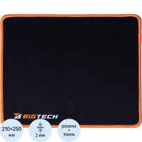 Коврик для мыши  HMP0010 резина+ткань/25х21х0,2/черный, красный