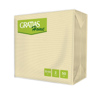 Салфетки Gratias Home бумажные ламин кремовые 2 слоя 33см, 50шт
