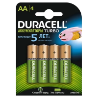 Аккумулятор Duracell AA/HR6, 2400mAh, 4шт/уп