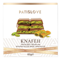 Шоколад Patislove молочный тесто катаифи-фисташка, 60г