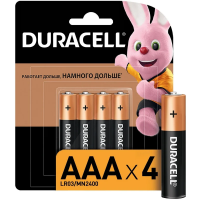 Батарейка Duracell AAA LR03, 1.5В, алкалиновая, 4шт/уп