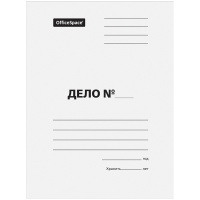 Папка-обложка OfficeSpace 'Дело', картон немелованный, 300г/м2, белый, до 200л.