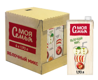 Напиток сокосодержащий Моя семья Яблочный микс, 1.93л x 6 шт