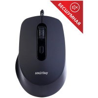 Мышь Smartbuy ONE 265-K, беззвучная, черный, 4btn+Roll