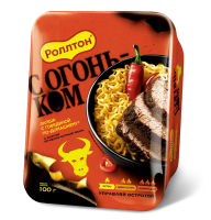 Лапша быстрого приготовления Роллтон с говядиной с соусом чили, 100г