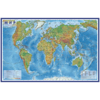 Настенная карта Globen Мир, 1:29млн, физическая, 1010х690мм