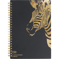 Бизнес-тетрадь Attache Selection Zebra А5,96л,кл,спир,пластик,тон.бл 202307