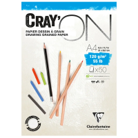 Скетчбук - блокнот 50л., А4 Clairefontaine 'Cray ON', на склейке, 120г/м2, мелкозерн.