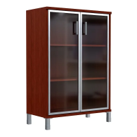 Шкаф средний Skyland Born B420.7, бургунди, 900х450х1286мм, со стеклом в раме