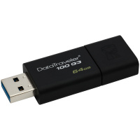Память Kingston 'DT100G3'  64GB, USB 3.0 Flash Drive, черный