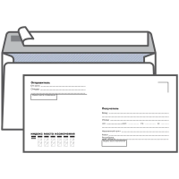 Конверт почтовый Курт E65 белый, 110х220мм, 80г/м2, 1000шт, стрип, Кому-куда