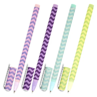 Шариковая ручка Brauberg Soft Touch Stick синяя, 0.35мм, Geometric