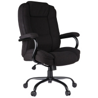 Кресло руководителя Helmi Extra Strong HL-ES01, ткань, черно-серая, крестовина пластик