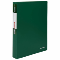 Файловая папка Brauberg Office зеленая, А4, 0.6мм, на 60 файлов