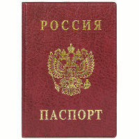 Обложка для паспорта ДПС, ПВХ, тиснение 'Герб', бордовый