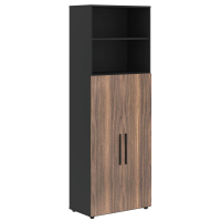 Шкаф высокий широкий VRHCS 80.6 Американский орех/Яшма черный 800х430х2253 VELION VENEER