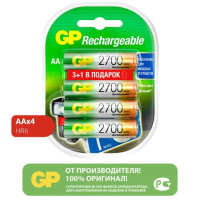 Аккумулятор Gp АА (HR6), Ni-Mh, 2600 mAh, 4шт/уп