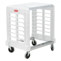 Тележка-стеллаж Rubbermaid Max System на 8 слотов, с разделочной доской, белая, FG331600OWHT