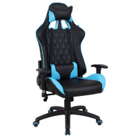 Кресло геймера Brabix GT Master GM-110 экокожа, черная-голубая, крестовина пластик