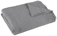 Tarrington House Плед вафельный серый из полиэстера, 130 x 170см