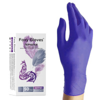 Перчатки нитриловые Foxy Gloves р.M, фиолетовые, 50 пар