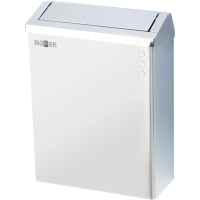 Мусорное ведро Nofer нерж.сталь 23л, белое, настенное, с крышкой, 14078.W