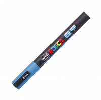 Маркер акриловый Uni Posca PC-3ML голубой с блестками, 0.9 - 1.3 мм, круглый