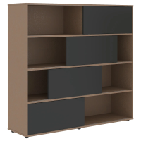 Шкаф с дверьми купе VMCS 1615 Яшма черный/Кобра 1600х450х1517 VELION