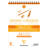 Скетчбук 35л., А4 Clairefontaine 'Dessin croquis', на гребне, 160г/м2