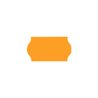 Этикет-лента волнистая 12х22мм, 1000шт/рул, 10рул, оранжевая