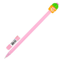 Ручка с топпером шариковая ЮНЛАНДИЯ 'Кактус', корпус ассорти, СИНЯЯ, пишущий узел 0,7 мм, 143800
