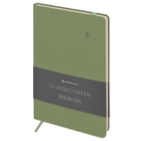 Записная книжка А5 96л. ЛАЙТ, кожзам, Greenwich Line 'Classic. Green', с резинкой, блок без линовки