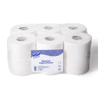Туалетная бумага Luscan Professional в рулоне, белая, 200м, 1 слой, 12 рулонов