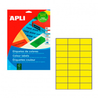 Этикетки цветные Apli 1591, 70x37мм, 480шт, желтые
