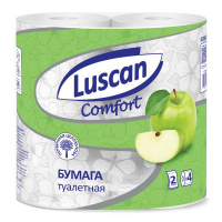 Бумага туалетная Luscan Comfort 2сл бел с зел тисн яблок 100%цел 21,9м4р/уп