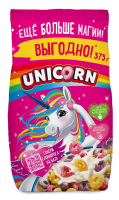 Готовый завтрак Unicorn Радужные колечки с фруктовым вкусом цельнозерновые, 375г