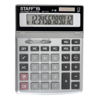 Калькулятор настольный Staff STF-1712 серебристый, 12 разрядов