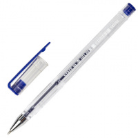 Ручка гелевая Staff синяя, 0.35мм, прозрачный корпус
