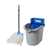 Набор для уборки Росмоп Слайд Синий ведро 10л с отжимом, держатель, моп Кентукки спанлейс