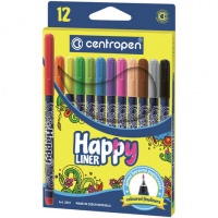 Набор ручек капиллярных Centropen Happy Liner 12 цветов, 0.3мм, корпус ассорти